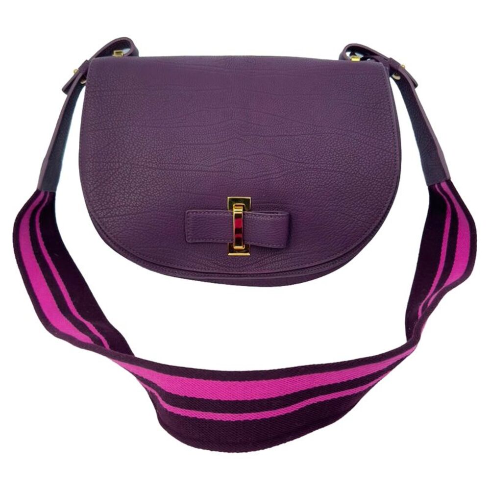 Delvaux Le Mutin Saddle Bag in Violet Calf Leather